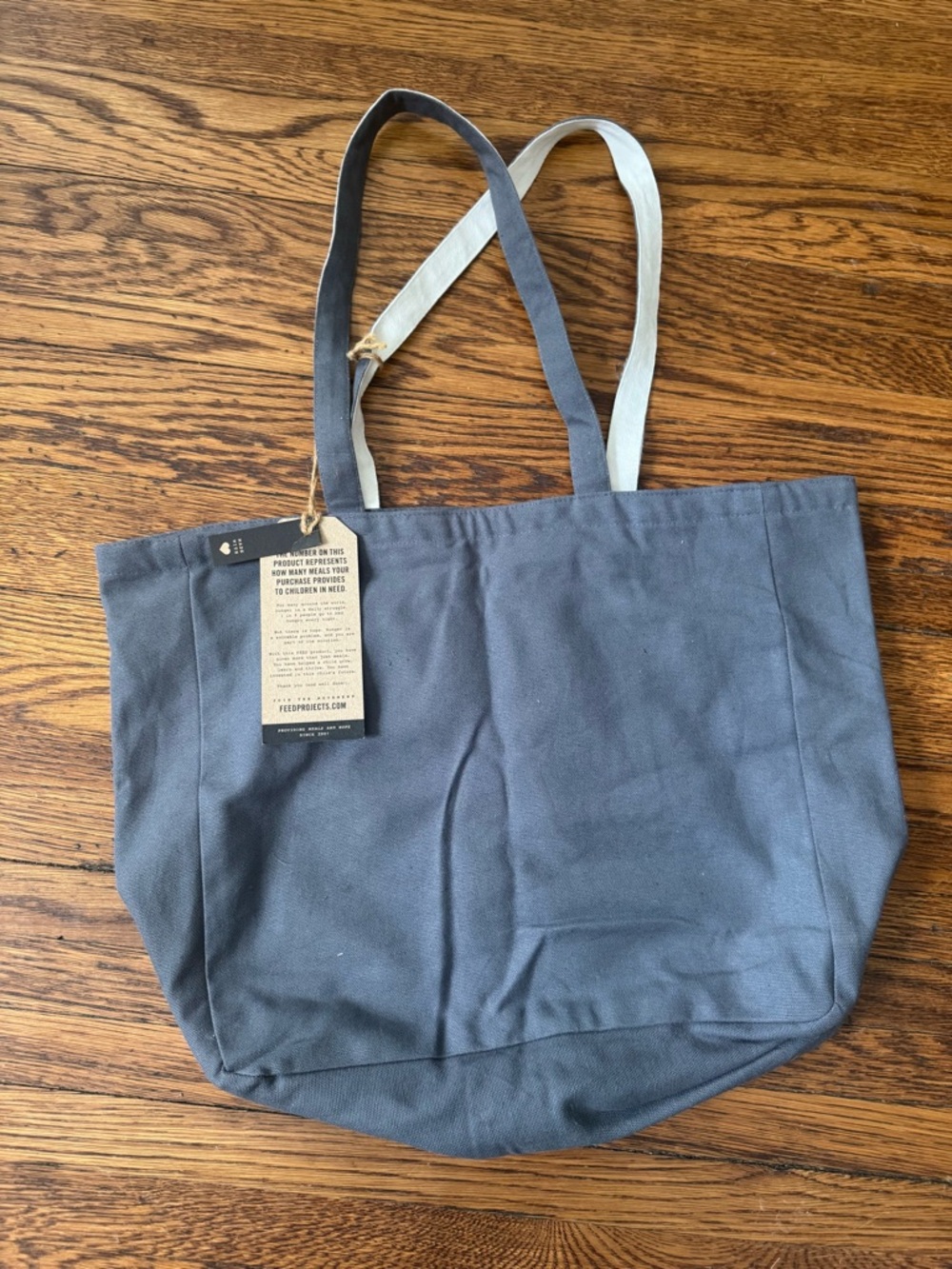 Feed The Children Of The World Tote Bag Canvas Burlap Pockets  WFP New - Picture 7 of 11